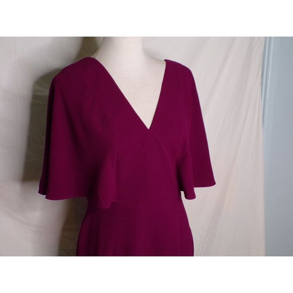 DRESS THE POPULATION Louisa Butterfly Sleeve Cocktail Dress Magenta Medium 6-8 - Picture 8 of 11